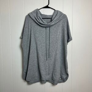 LIVI Active Womens Plus‎ Size 14/16 Gray Cowl Neck Short Sleeve Blouse Top